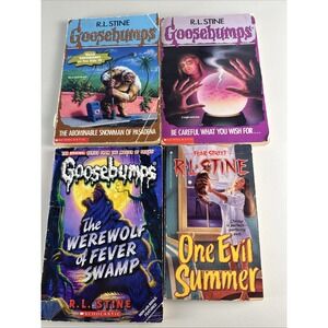 Goosebumps Lot of 4 R.L. Stine Books – One Evil Summer, #12, #38, Werewolf‎
